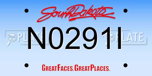 N0291I South Dakota License Plate