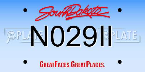 N029II South Dakota License Plate