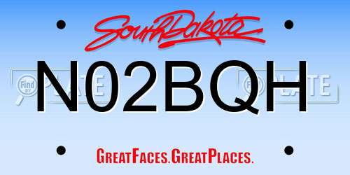N02BQH South Dakota License Plate