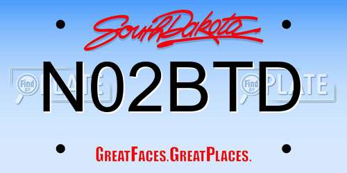 N02BTD South Dakota License Plate