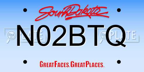 N02BTQ South Dakota License Plate