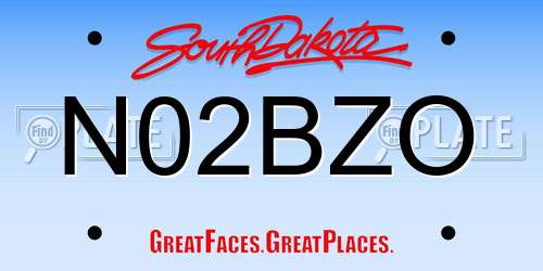 N02BZO South Dakota License Plate