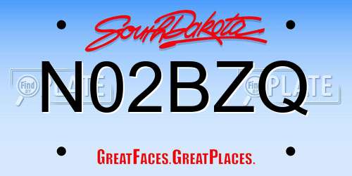 N02BZQ South Dakota License Plate