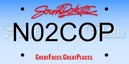 N02COP South Dakota License Plate