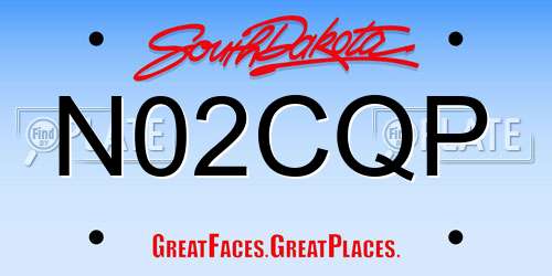 N02CQP South Dakota License Plate