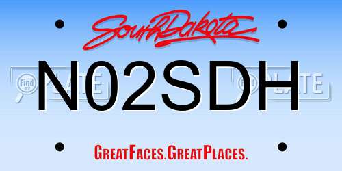 N02SDH South Dakota License Plate