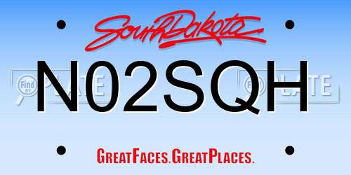 N02SQH South Dakota License Plate