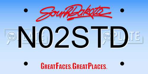 N02STD South Dakota License Plate