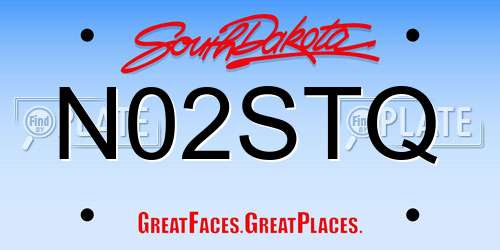N02STQ South Dakota License Plate