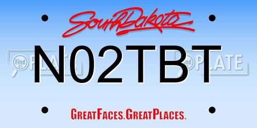N02TBT South Dakota License Plate