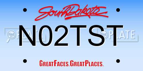N02TST South Dakota License Plate