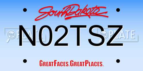 N02TSZ South Dakota License Plate