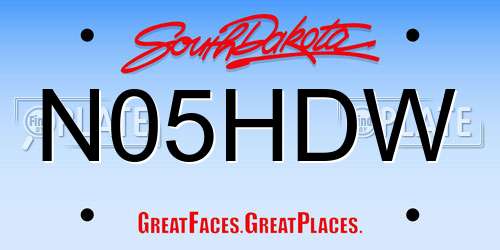 N05HDW South Dakota License Plate
