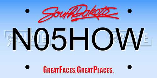 N05HOW South Dakota License Plate