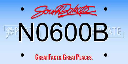 N0600B South Dakota License Plate