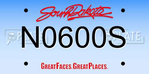 N0600S South Dakota License Plate
