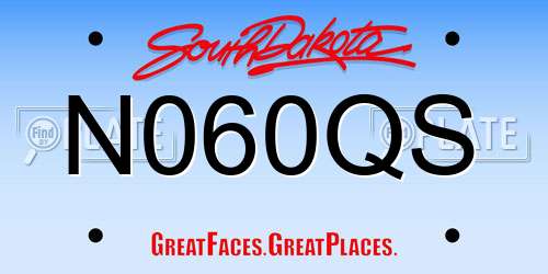 N060QS South Dakota License Plate