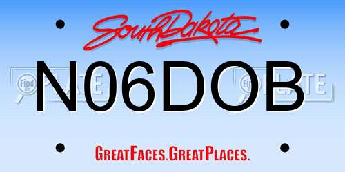 N06DOB South Dakota License Plate