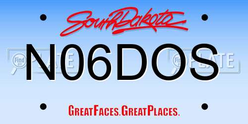 N06DOS South Dakota License Plate