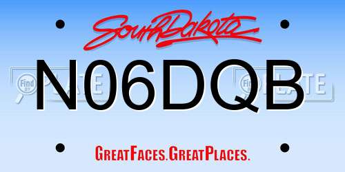 N06DQB South Dakota License Plate
