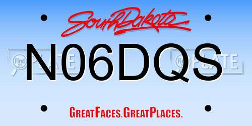 N06DQS South Dakota License Plate