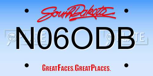 N06ODB South Dakota License Plate