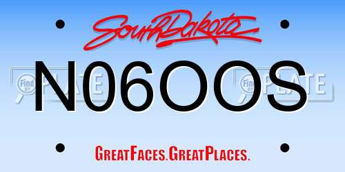 N06OOS South Dakota License Plate