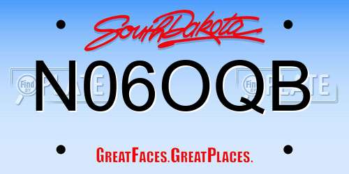 N06OQB South Dakota License Plate