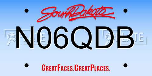 N06QDB South Dakota License Plate