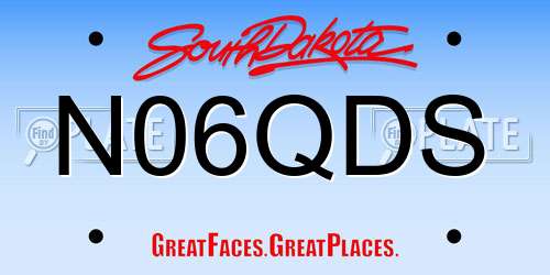 N06QDS South Dakota License Plate