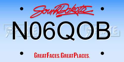 N06QOB South Dakota License Plate