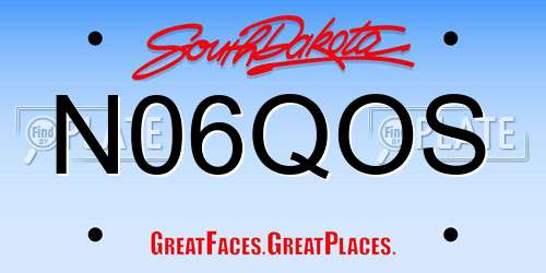 N06QOS South Dakota License Plate
