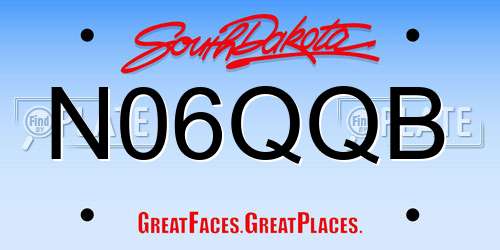 N06QQB South Dakota License Plate