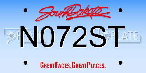 N072ST South Dakota License Plate