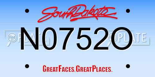 N0752O South Dakota License Plate