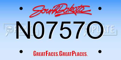 N0757O South Dakota License Plate