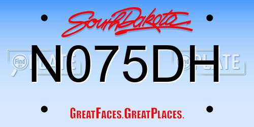 N075DH South Dakota License Plate