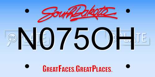 N075OH South Dakota License Plate