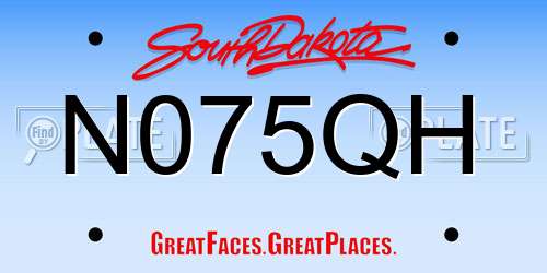 N075QH South Dakota License Plate