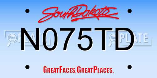 N075TD South Dakota License Plate