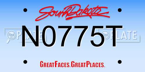 N0775T South Dakota License Plate
