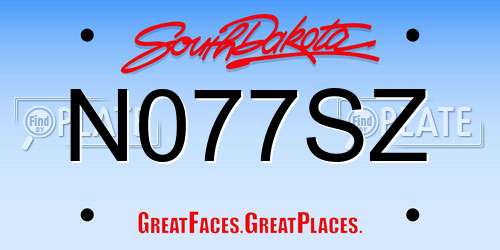 N077SZ South Dakota License Plate