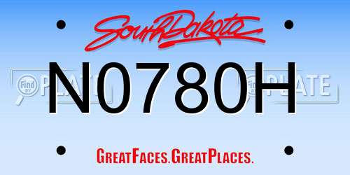 N0780H South Dakota License Plate