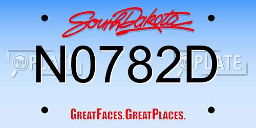 N0782D South Dakota License Plate