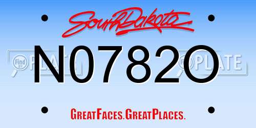 N0782O South Dakota License Plate