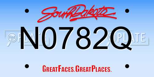 N0782Q South Dakota License Plate
