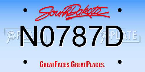 N0787D South Dakota License Plate