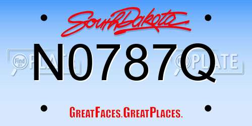 N0787Q South Dakota License Plate