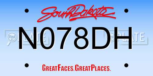 N078DH South Dakota License Plate