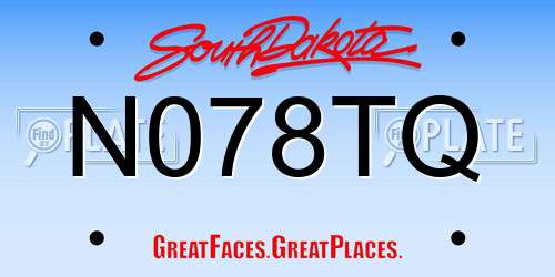 N078TQ South Dakota License Plate